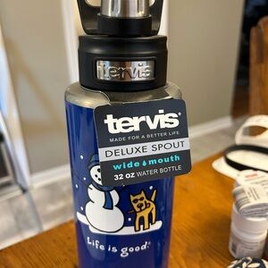 Tervis Blue Bottle with Snowman and Rocket Design by Life is Good